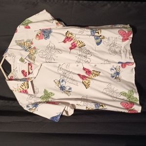 Liz Claiborne vintage button down women's butterfly print shirt